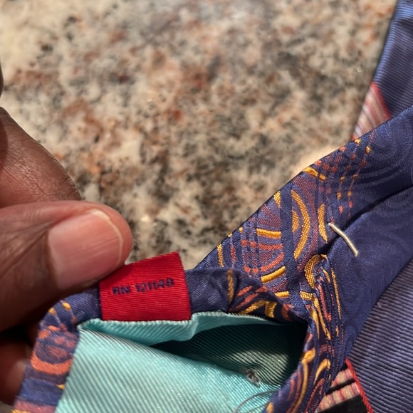 Robert Graham Men’s Silk Repp Stripe Tie Multi Colored Floral - Picture 6 of 10